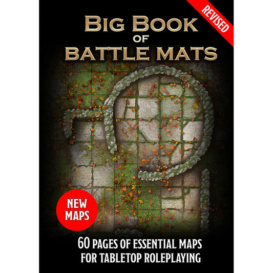 Loke Battle Mats Big Book of Battle Mats, Revised gaming supplies with detailed map designs for tabletop role-playing games.