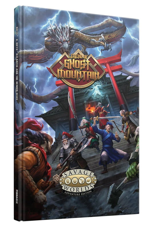 Legend of Ghost Mountain Core Book for SWADE RPG by Studio 2 Publishing, showing the cover with dark mountainous artwork.