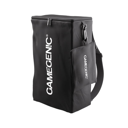 Gamegenic Dungeon Pro Card Storage Duffle Bag with multiple compartments for trading cards and game accessories.