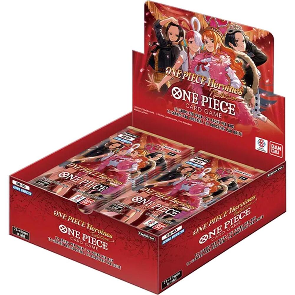 Bandai One Piece Heroines Edition (EB-03) trading card box with colorful artwork and full box packaging.