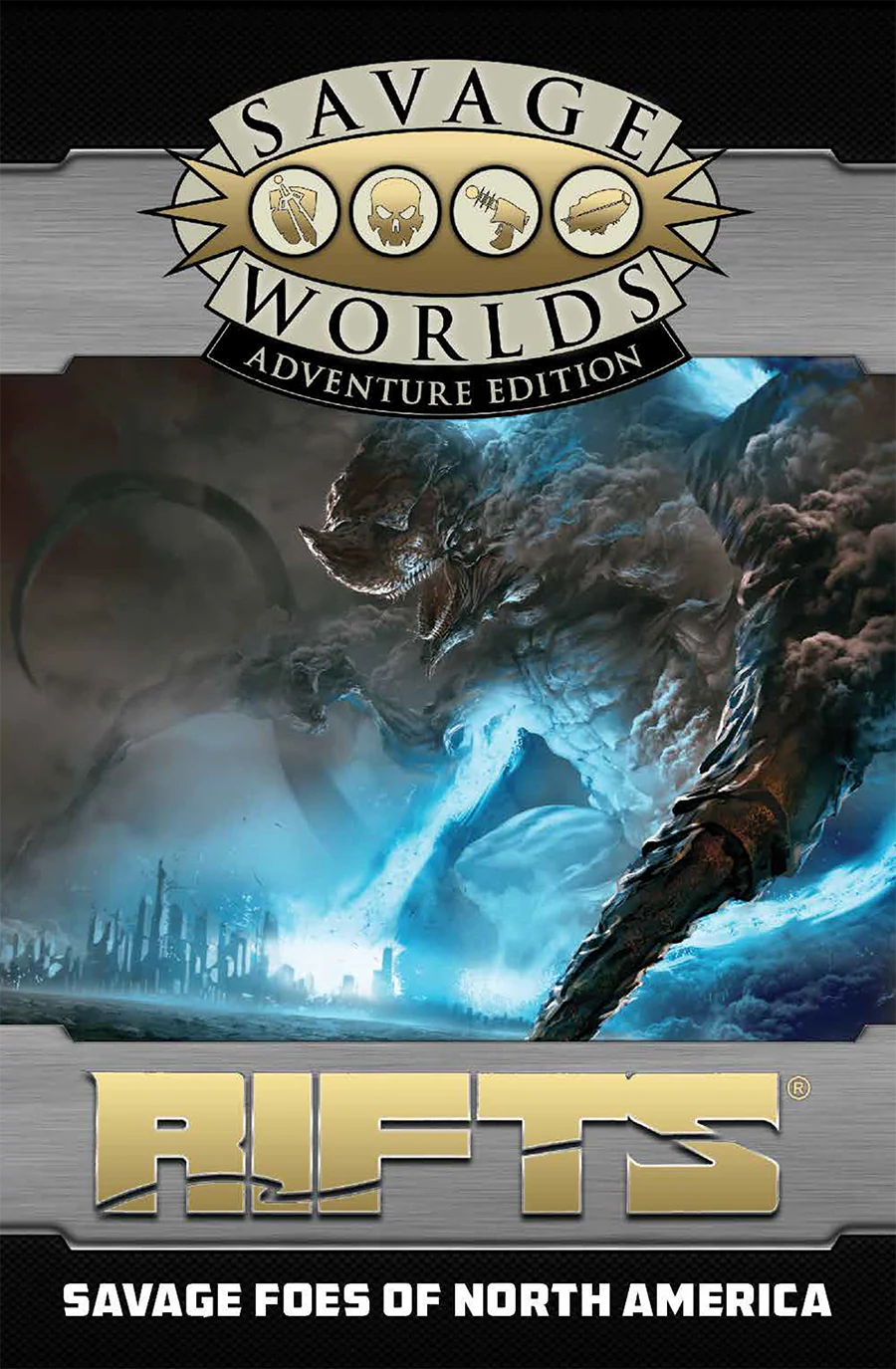 Savage Foes of North America Revised RPG book by Studio 2 Publishing, featuring cover art and interior pages for Savage Worlds SWADE.
