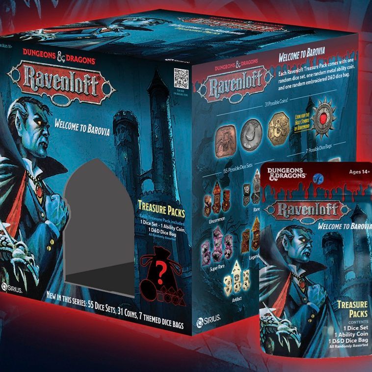 Sirius Dice D&D Castle Ravenloft themed set featuring intricate fantasy-style dice for tabletop role-playing games.