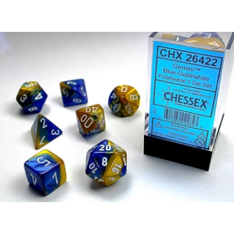 Gemini: Blue/Gold/White 7-Die Set