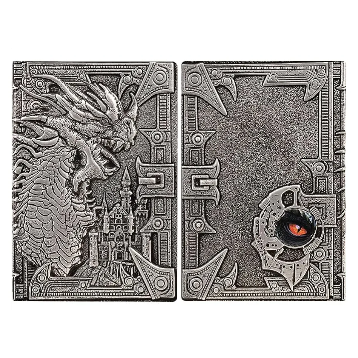 3D Faux-Leather Notebook/Journal - Silver Dragon - TCB Games & Collectibles