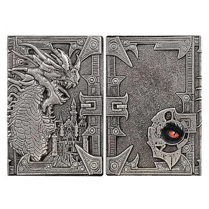 3D Faux-Leather Notebook/Journal - Silver Dragon - TCB Games & Collectibles