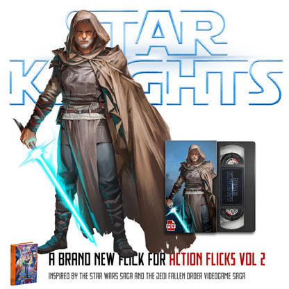 Outgunned RPG Action Flicks Volume 2 book by Free League Publishing featuring cover art with dynamic sci-fi imagery