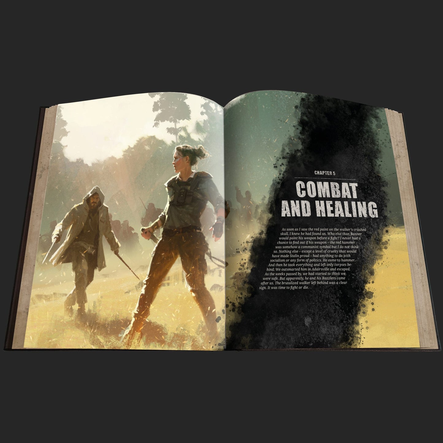 The Walking Dead Universe RPG Core Rules book by Free League Publishing, featuring cover art of characters from the game.