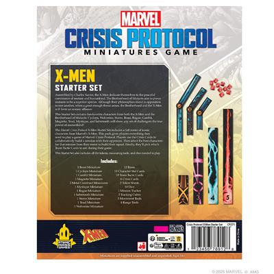 Marvel Crisis Protocol X-Men starter set by Atomic Mass featuring miniature figures and game components for tabletop gameplay.