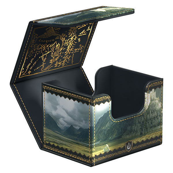 Ultimate Guard Sidewinder 100+ deck case with Xenoskin design inspired by Lord of the Rings Middle Earth, showing the textured exterior.