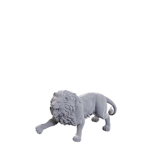 WizKids Deep Cuts Unpainted Miniatures - W24 Stone Lion/Animated Stone Lion - TCB Games & Collectibles