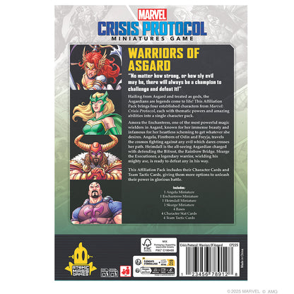 Marvel Crisis Protocol Warriors of Asgard affiliation pack by Atomic Mass, featuring collectible miniatures and game accessories.