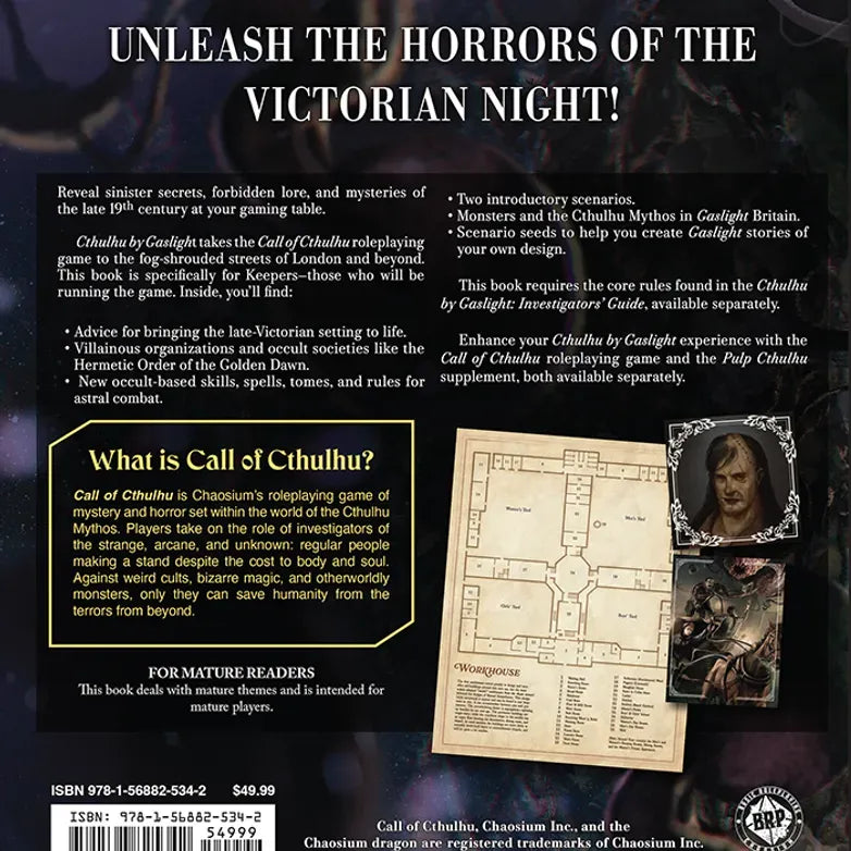 Cover of Cthulhu by Gaslight Keepers' Guide RPG by Chaosium, featuring Victorian-era artwork and eldritch horror themes.