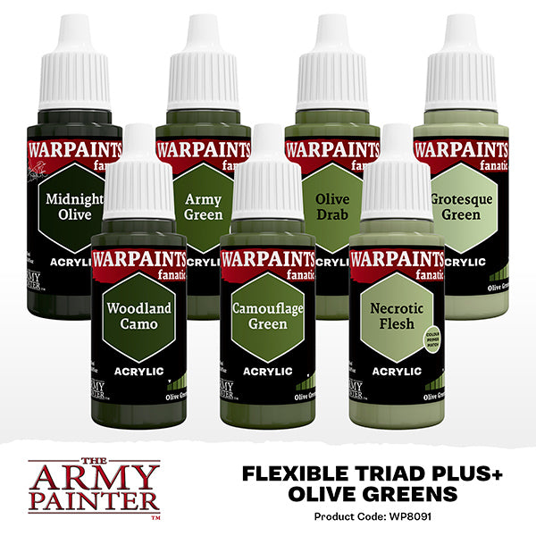 Warpaint Fanatic: Flexible Triad PLUS+ Set- Olive Greens