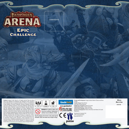 Pathfinder Arena Epic Challenge game box by Asmodee featuring colorful fantasy-themed artwork and game components.
