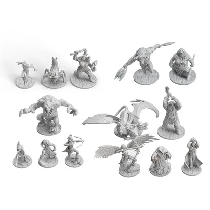 Pathfinder Arena: Monsters of the Arena game box featuring artwork of various fantasy monsters by Asmodee.