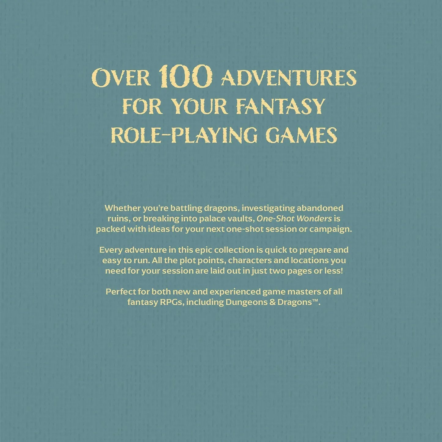 Two copies of the book "One-Shot Wonders" by Roll & Play Press with colorful cover art on a white background.