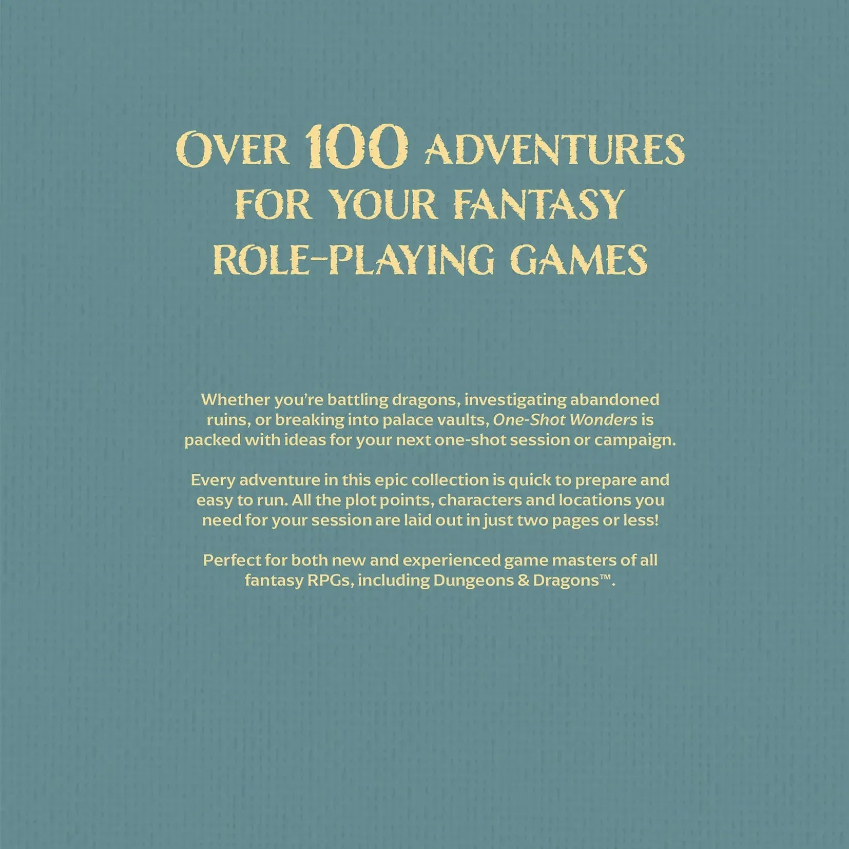 Two copies of the book "One-Shot Wonders" by Roll & Play Press with colorful cover art on a white background.