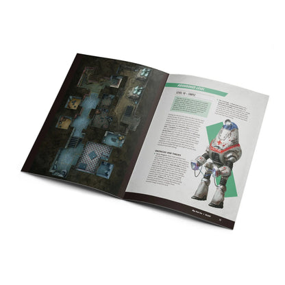 Fallout: The Roleplaying Game Map Pack 1 Vault by Modiphius showing detailed vault layout and map design for gameplay.
