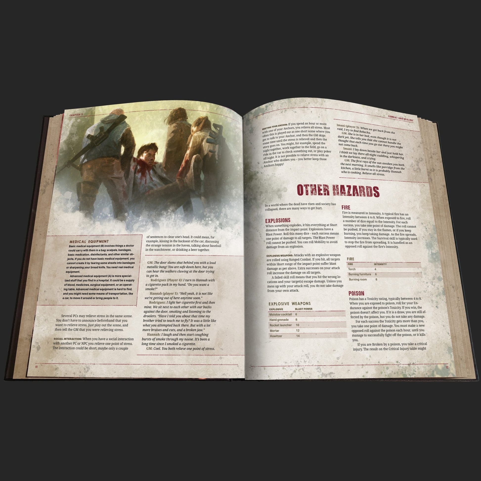 The Walking Dead Universe RPG core rules book by Free League Publishing, featuring cover art and spine on a white background.