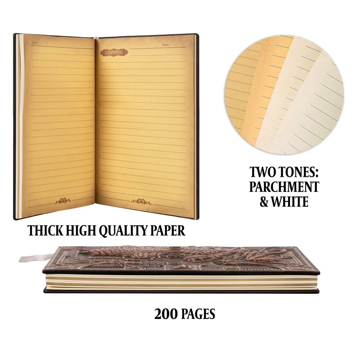 3D Faux-Leather Notebook/Journal - Bronze Dragon - TCB Games & Collectibles