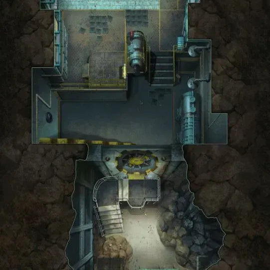 Map Pack 1: Vault for Fallout: The Roleplaying Game by Modiphius showing detailed vault interior layout and map illustrations.