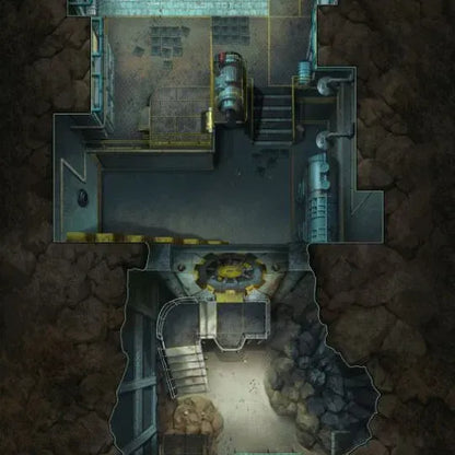 Map Pack 1: Vault for Fallout: The Roleplaying Game by Modiphius showing detailed vault interior layout and map illustrations.