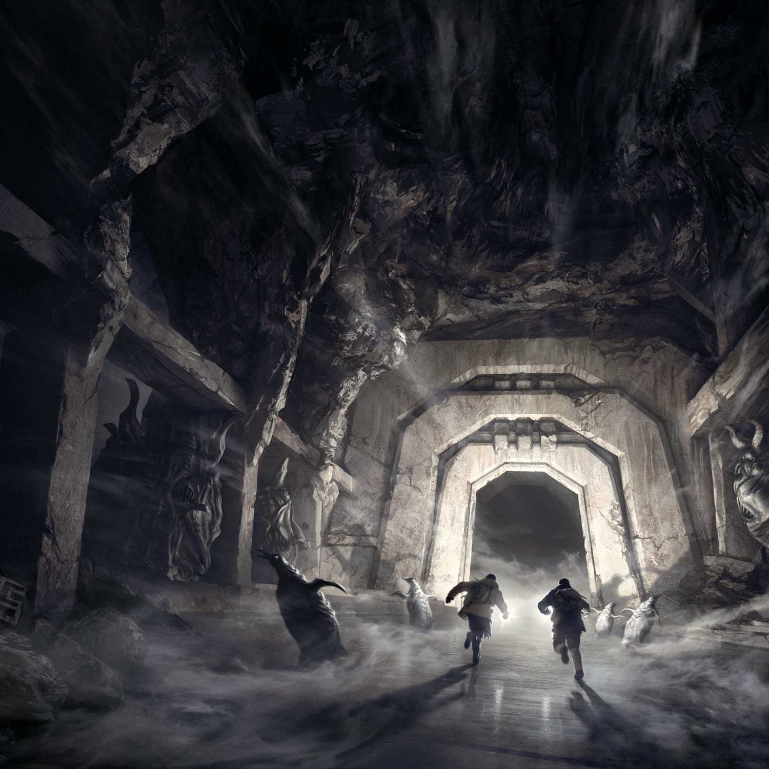 Illustrated book cover for The Call of Cthulhu: At the Mountains of Madness, Volume 2 by Free League Publishing, featuring dark, mysterious artwork.