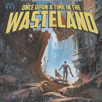 Fallout: The Roleplaying Game Starter Set by Modiphius featuring game components and character sheets for tabletop RPG gameplay