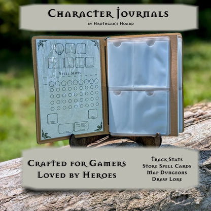 Green Sword and Rose Character Journal by Quartermaster Direct featuring a detailed fantasy-inspired cover illustration.