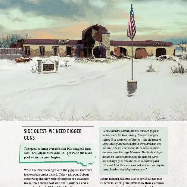 Fallout: The Roleplaying Game Winter of Atom book by Modiphius, featuring cover art with winter-themed Fallout imagery.