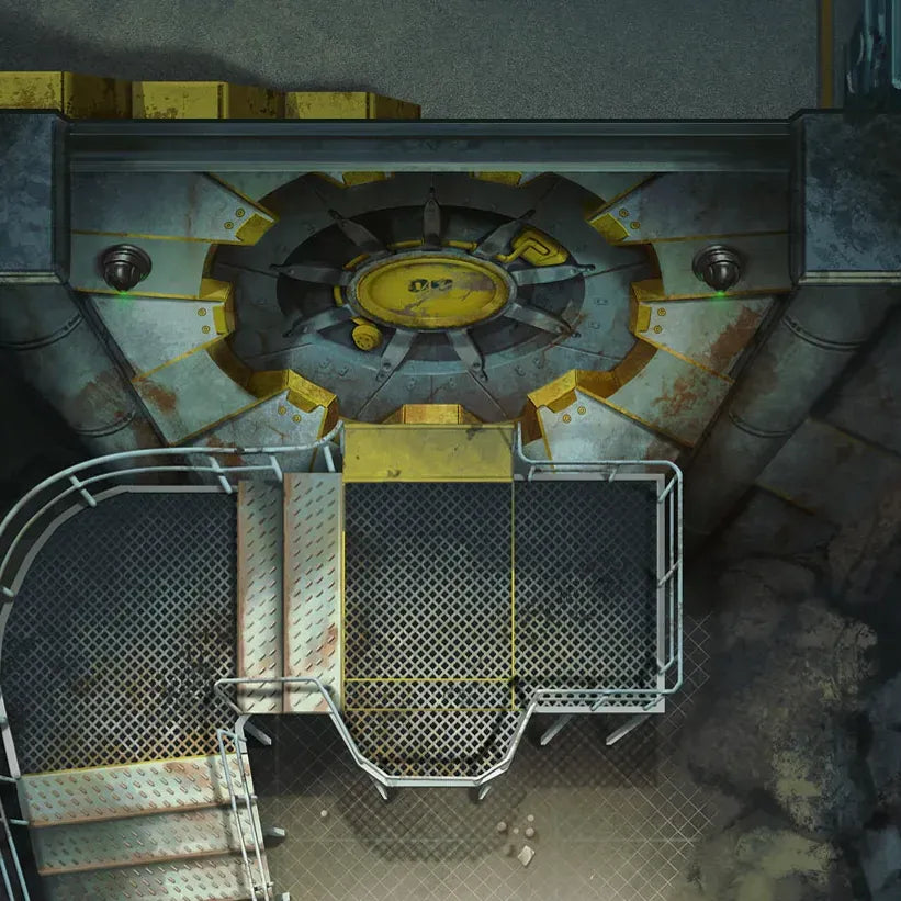 Fallout: The Roleplaying Game Map Pack 1 Vault by Modiphius, featuring detailed vault layout map for immersive gameplay.