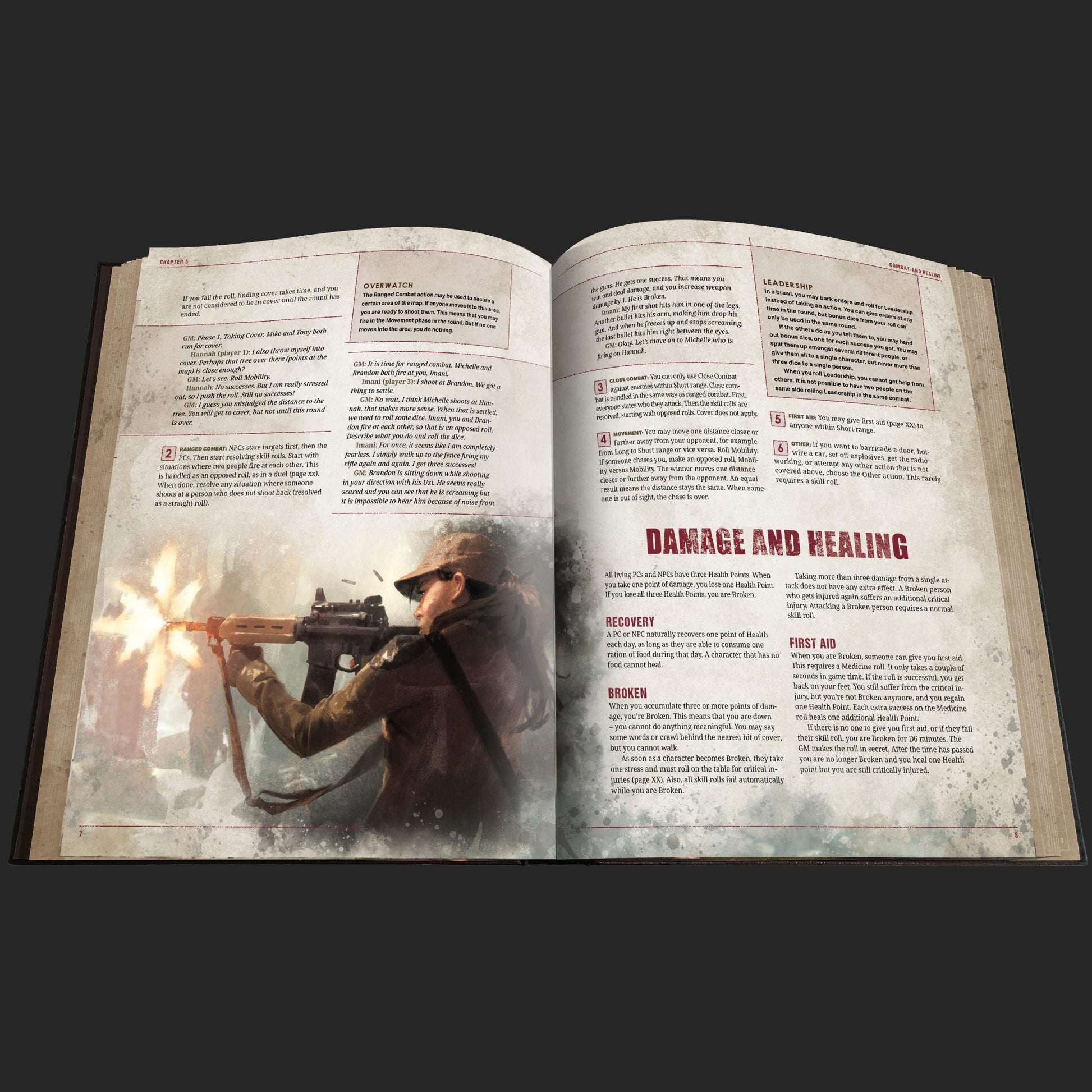 The Walking Dead Universe RPG Core Rules book by Free League Publishing, featuring cover art related to the popular zombie-themed role-playing game.