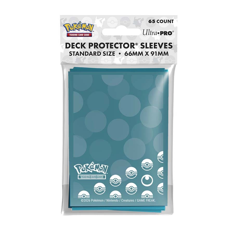 Set of seven Pokémon energy sleeves by Ultra Pro International, featuring colorful Pokémon designs for card protection.