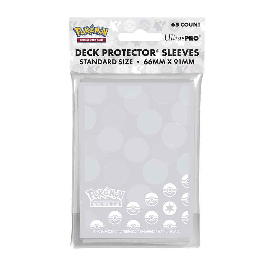 Ultra Pro Pokémon energy sleeves featuring vibrant Pokémon designs, 65 per pack, for protecting trading card game energy cards.