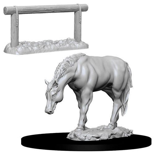 D&D: Wizkids Deep Cuts Unpainted Miniatures - W10 Horse & Hitch