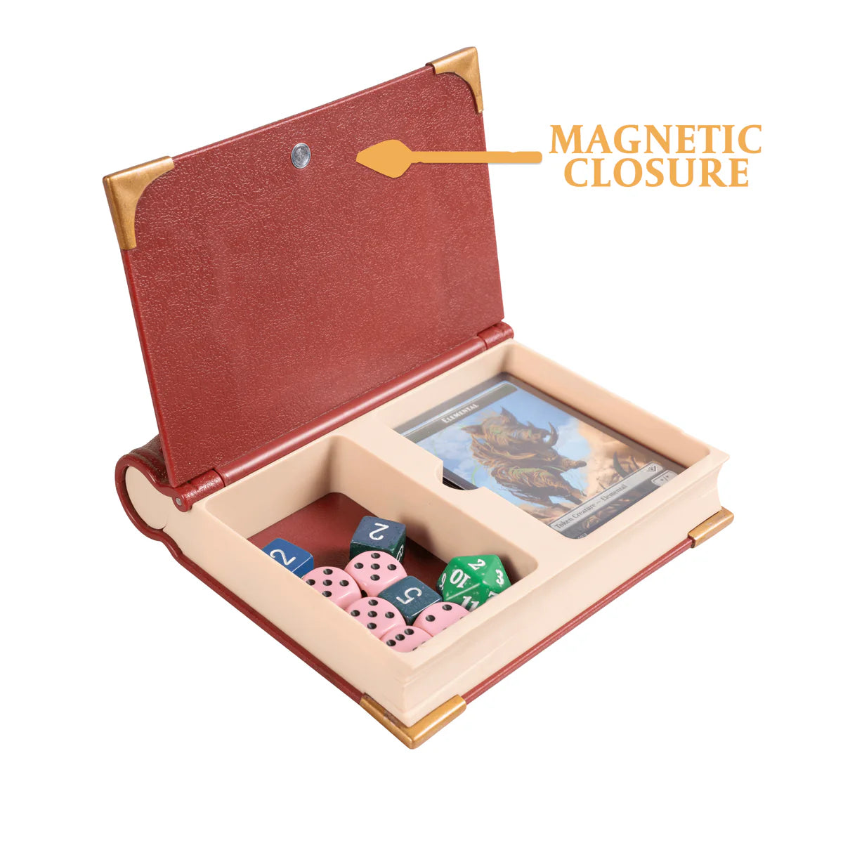 Quartermaster Direct MTG Commander Codex deck box with secure lid and vibrant design for storing Magic: The Gathering cards.