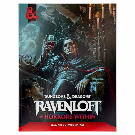 Hardcover D&D Ravenloft Horrors Within book by Wizards of the Coast featuring dark fantasy illustrations and detailed RPG content.