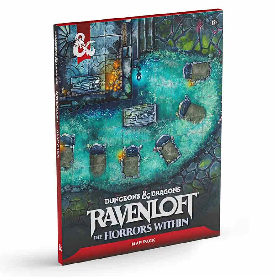 Preorder Dungeons and Dragons Ravenloft Horrors Within map pack book by Wizards of the Coast, featuring fantasy RPG adventure maps.