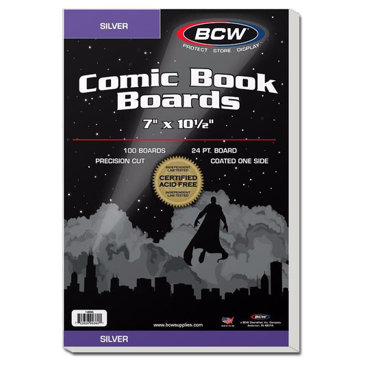 Silver Comic Backing Boards - 100 / pk - TCB Toys Comics & Games