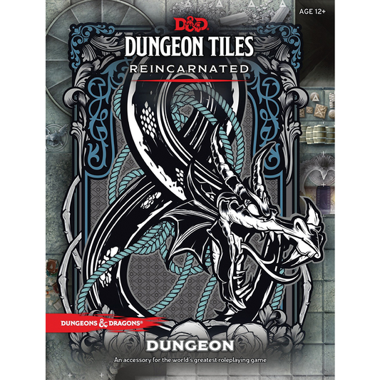 Dungeons & Dragons Dungeon Tiles Reincarnated Dungeon set by Wizards of the Coast, showing modular stone and dungeon room pieces.