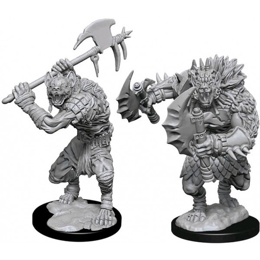 2 gnoll unpainted miniatures