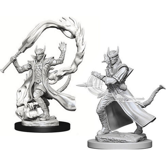 2 male tiefling sorcerer unpainted miniatures