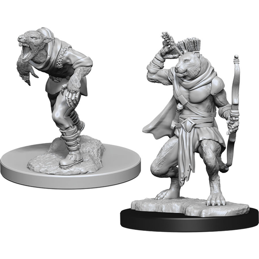 D&D Nolzur's Marvelous Unpainted Miniatures: Wererat & Weretiger 