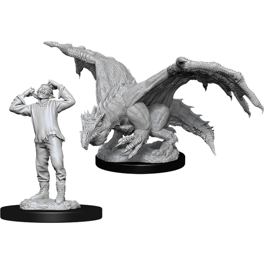 D&D Nolzur's Marvelous Unpainted Miniatures: Green Dragon Wyrmling & Afflicted Elf