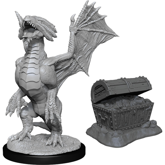 D&D Nolzur's Marvelous Unpainted Miniatures: Bronze Dragon Wyrmling & Treasure