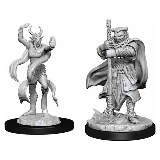 Unpainted D&D Nolzur's miniatures set by Wizkids featuring a Hobgoblin Devastator and Hobgoblin Iron Shadow figures.
